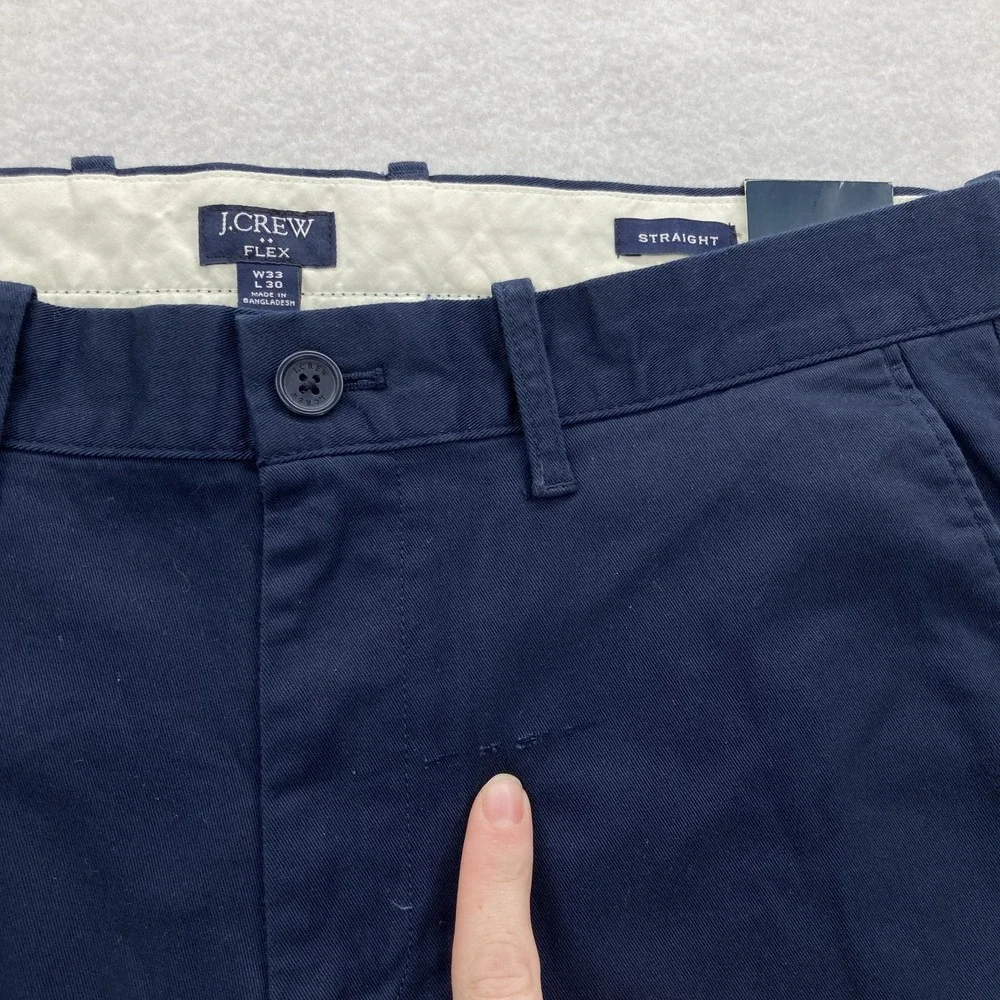 J.Crew Flex Pants Mens 34x32 Straight Fit Blue Stretch Preppy Chino Casual READ